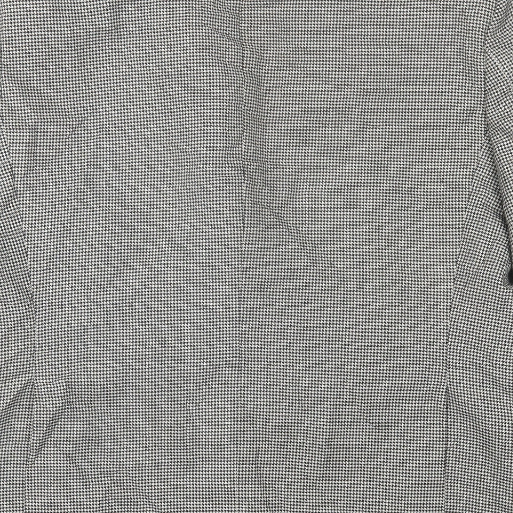 Jolliman Mens White Houndstooth Polyester Jacket Suit Jacket Size 44