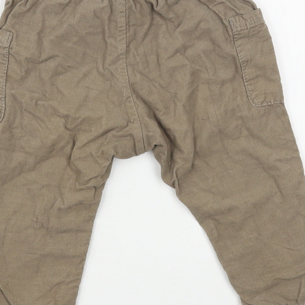 H&M Baby Beige Cotton Cargo Trousers Size 9-12 Months