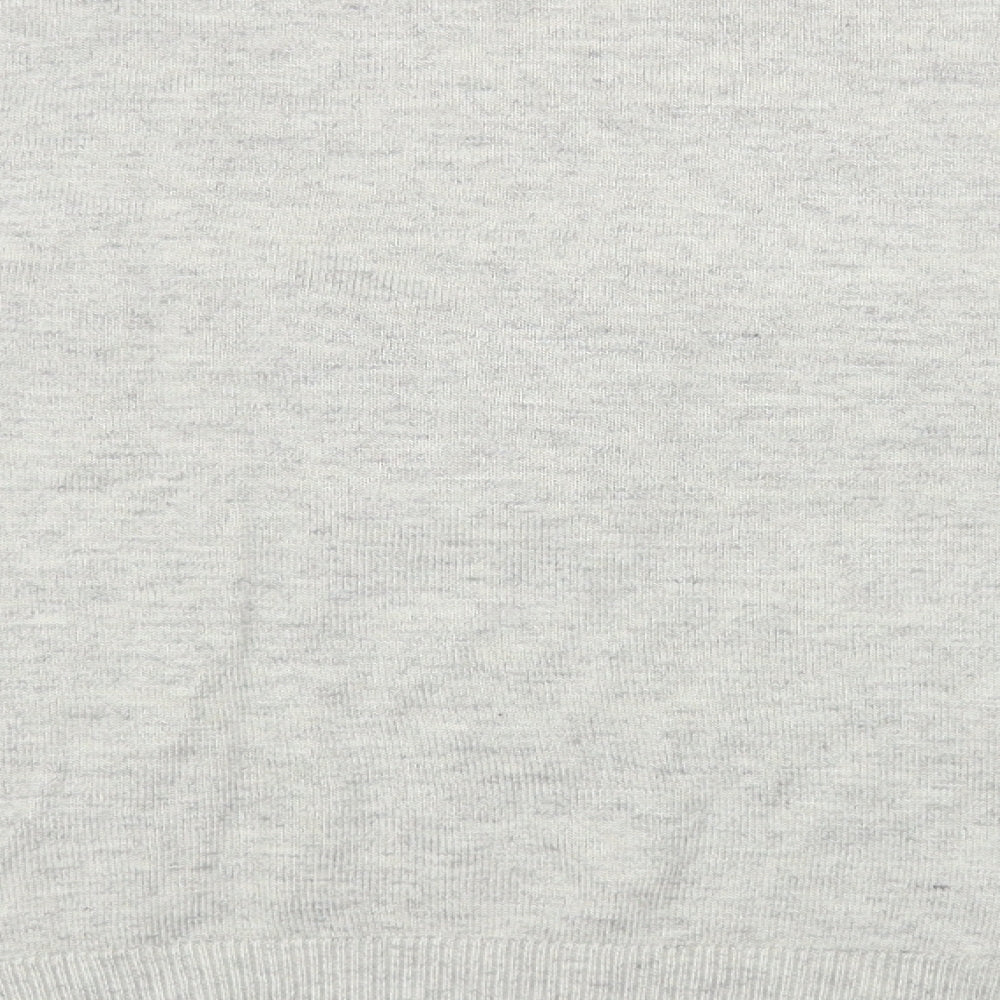 Oasis Womens Grey Crew Neck Striped Viscose Pullover Jumper Size L