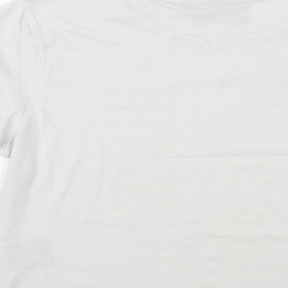 Voi Womens Grey Cotton Basic T-Shirt Size M Crew Neck