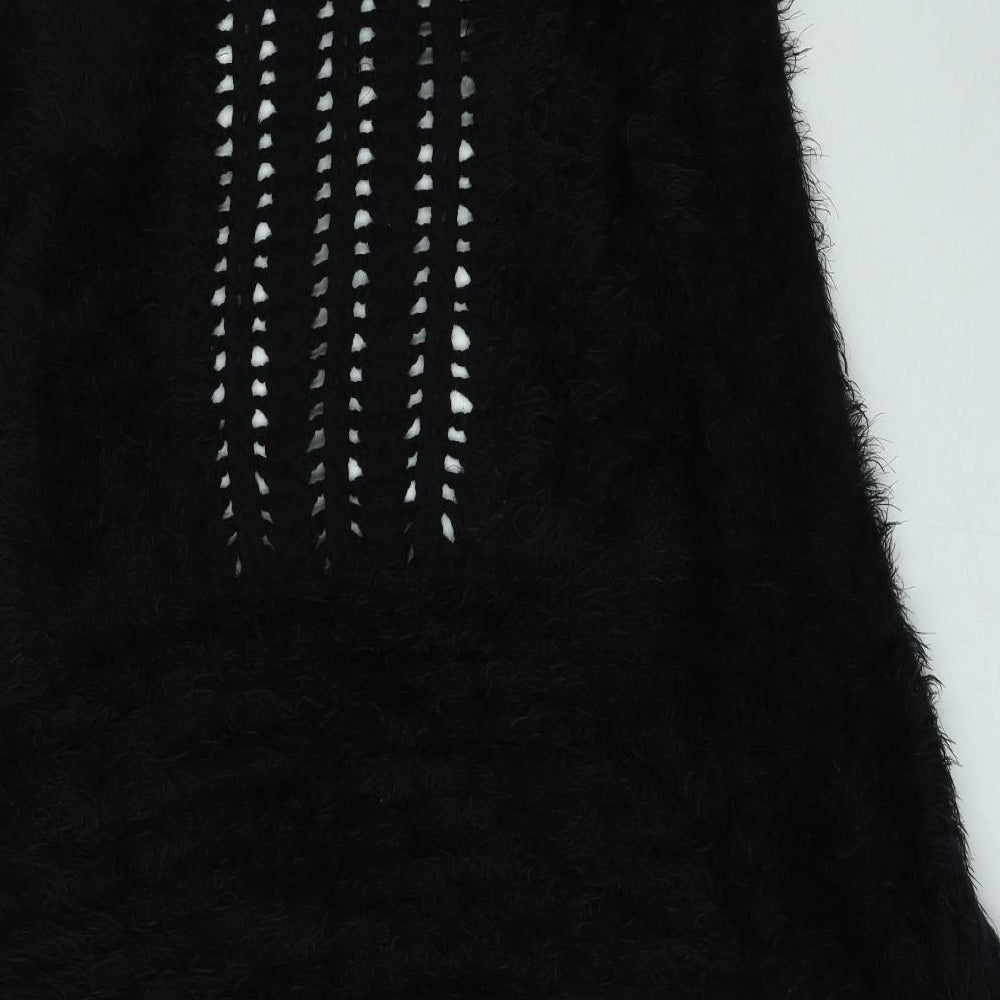 Apricot Womens Black V-Neck Acrylic Cardigan Jumper Size M