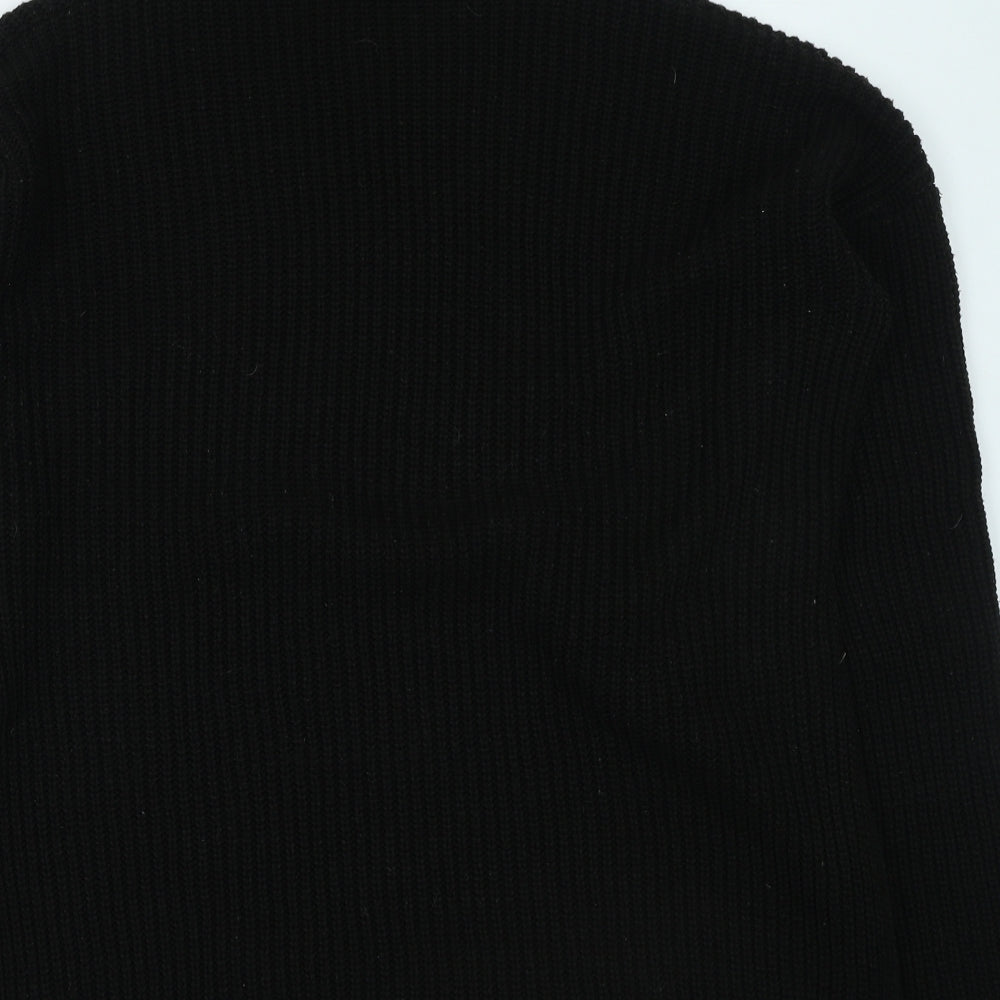 PRETTYLITTLETHING Womens Black High Neck Acrylic Pullover Jumper Size 10