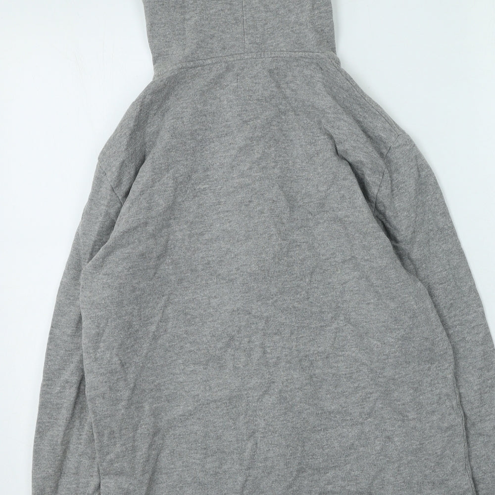 ASOS Womens Grey Round Neck Cotton Full Zip Jumper Size S