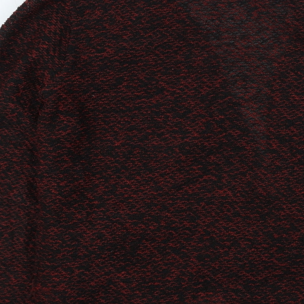 Marks & Spencer Womens Red V-Neck Polyester Cardigan Jumper Size 10