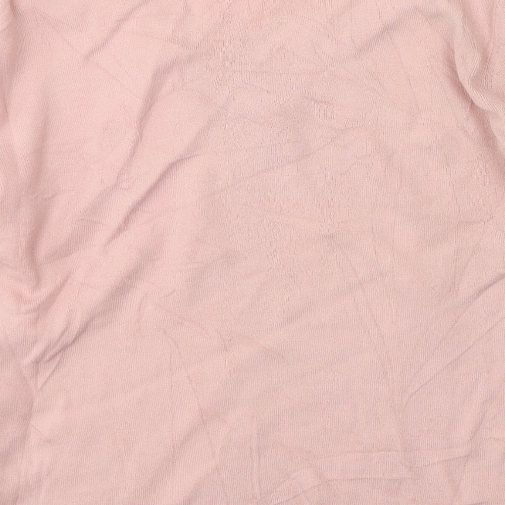 Bonmarché Womens Pink V-Neck Viscose Pullover Jumper Size M