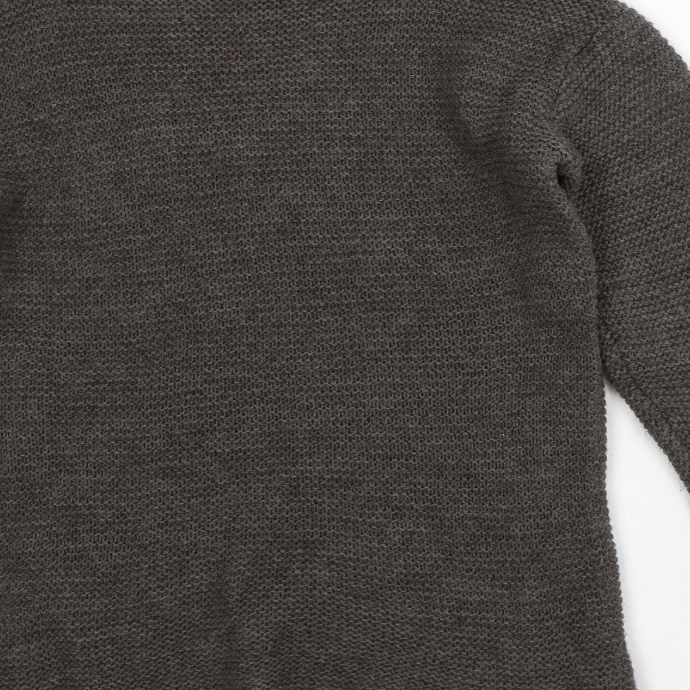 Preworn Womens Brown Round Neck Acrylic Pullover Jumper Size S