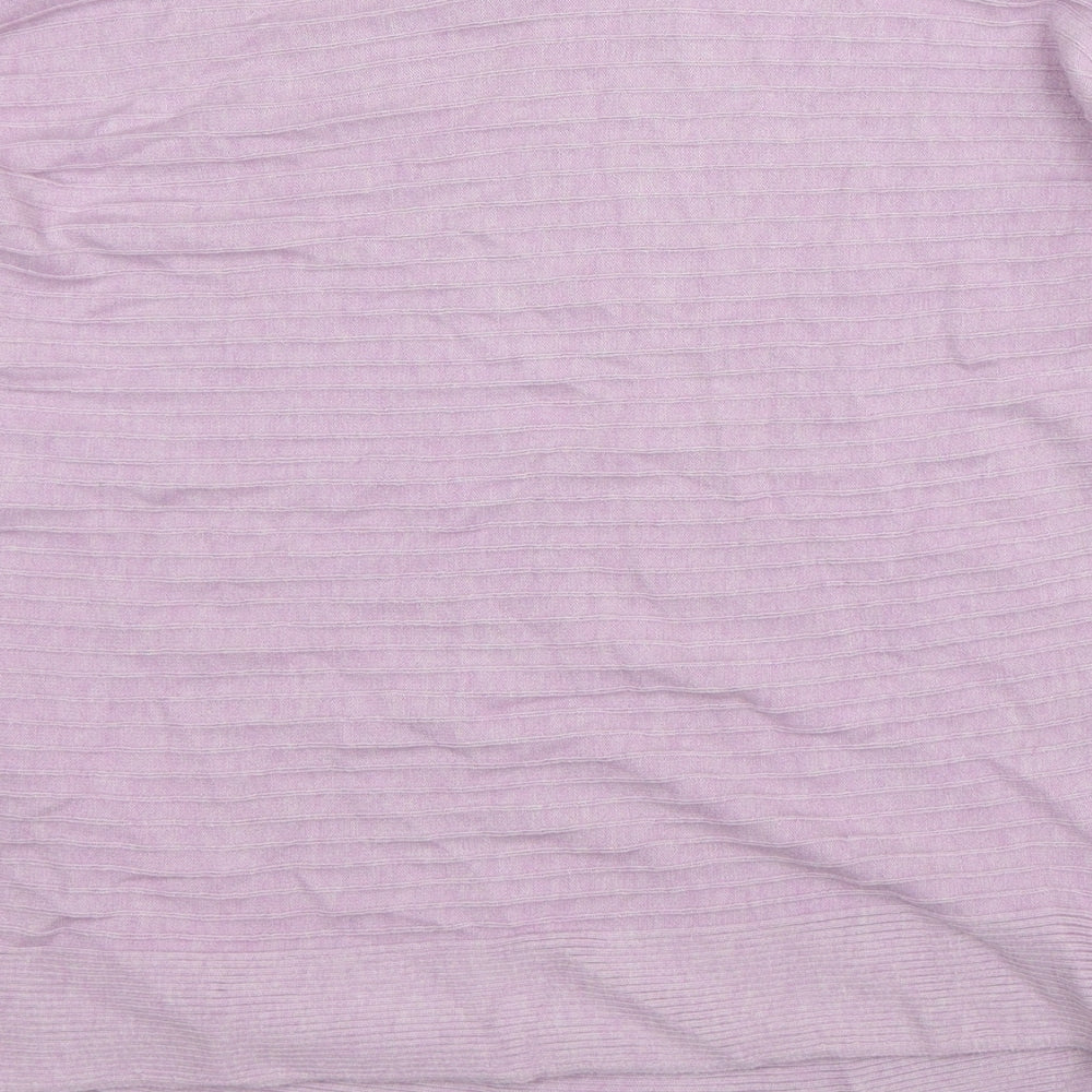 Preworn Womens Purple Round Neck Polyester Pullover Jumper Size L