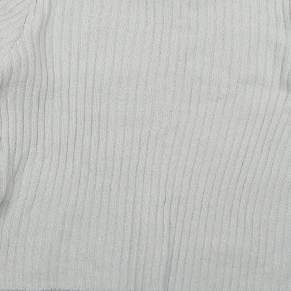 New Look Womens White Crew Neck Nylon Pullover Jumper Size 10