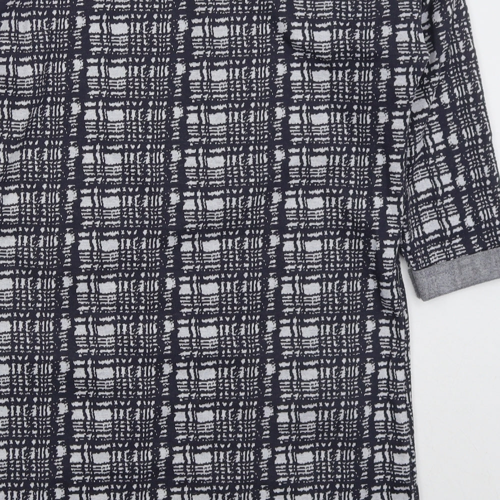 George Womens Grey Check Polyester Pullover Sweatshirt Size 12 Pullover