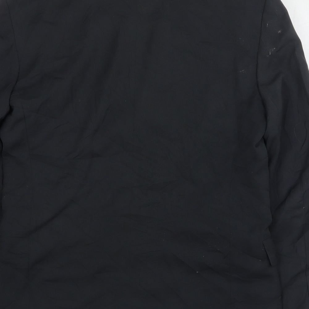 A.W. Trench Mens Black Wool Jacket Suit Jacket Size 36