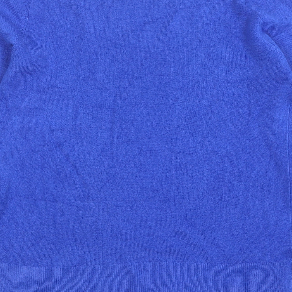 Marks and Spencer Womens Blue Round Neck Acrylic Pullover Jumper Size 8