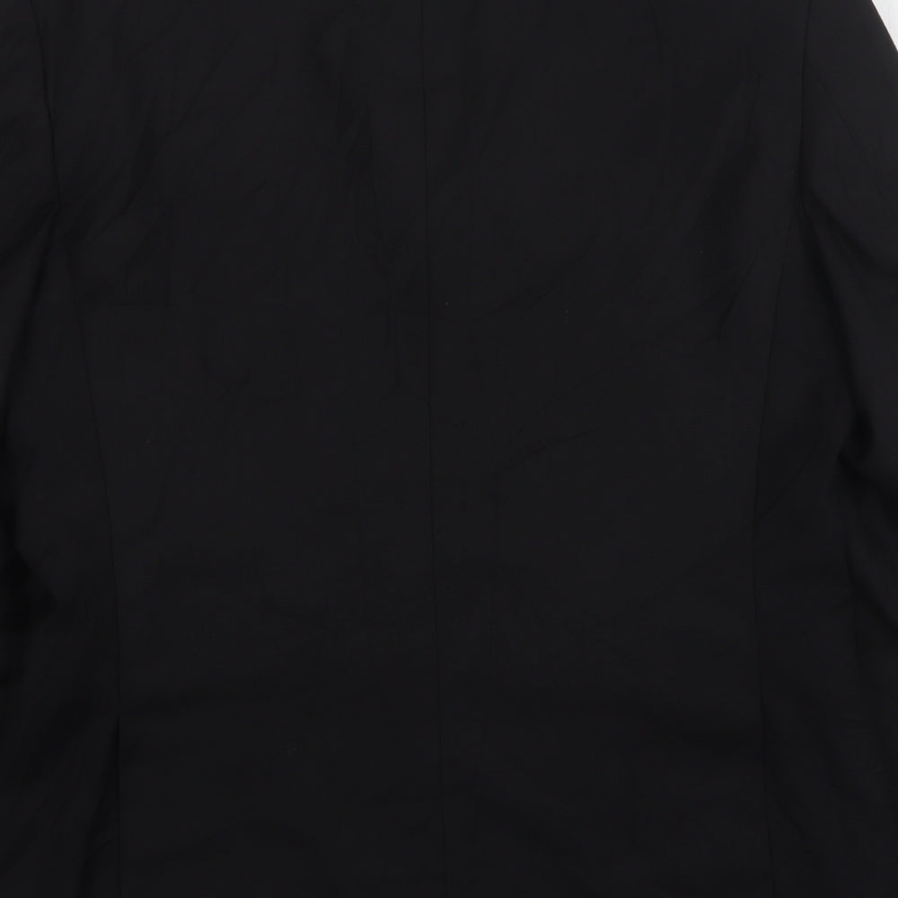 Geroeg Mens Black Polyester Jacket Suit Jacket Size 38