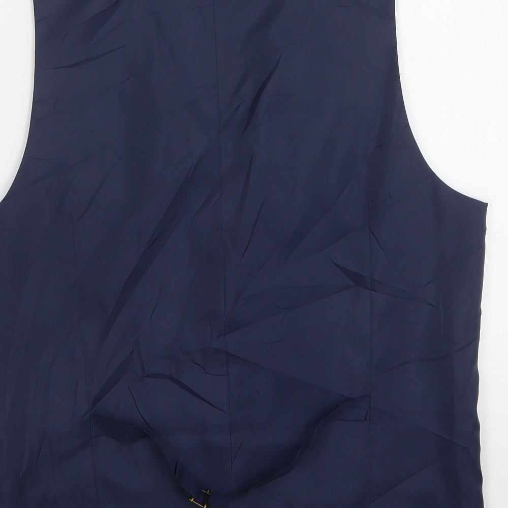 Marks & Spencer Mens Blue Wool Jacket Suit Waistcoat Size S