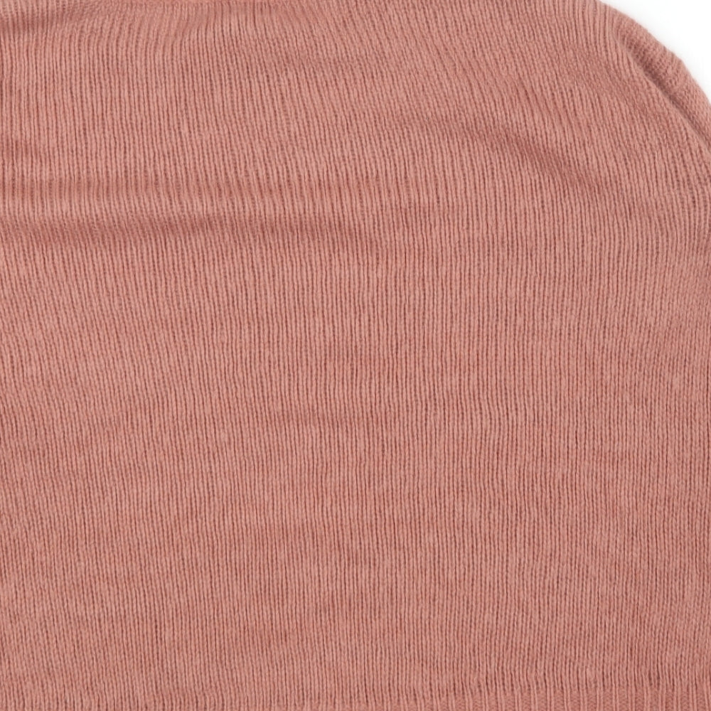 New Look Womens Pink Round Neck Acrylic Pullover Jumper Size L