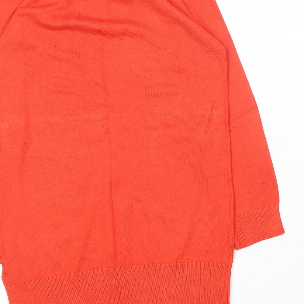F&F Womens Red Boat Neck Viscose Pullover Jumper Size 8