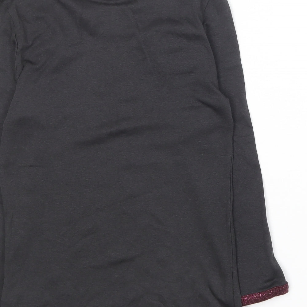 Zara Womens Grey Lyocell Basic T-Shirt Size S Roll Neck