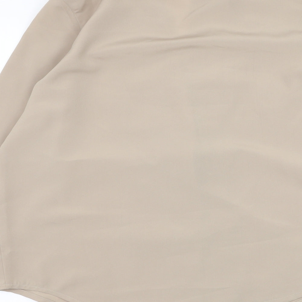 Heather Valley Womens Brown Polyester Basic Blouse Size 12 Collared