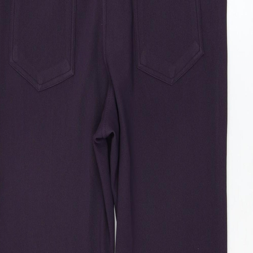 Casual Comfort Womens Purple Polyester Trousers Size 12 L27 in Regular Zip