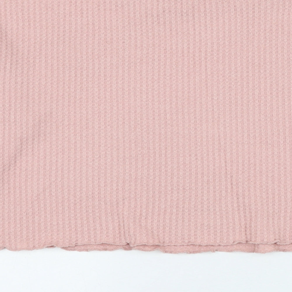 New Look Womens Pink Round Neck Polyester Pullover Jumper Size M