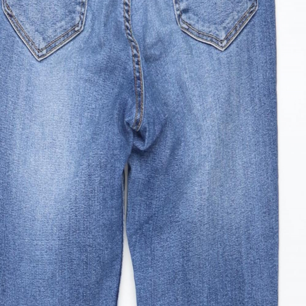 H&M Womens Blue Cotton Skinny Jeans Size 8 L30 in Regular Zip
