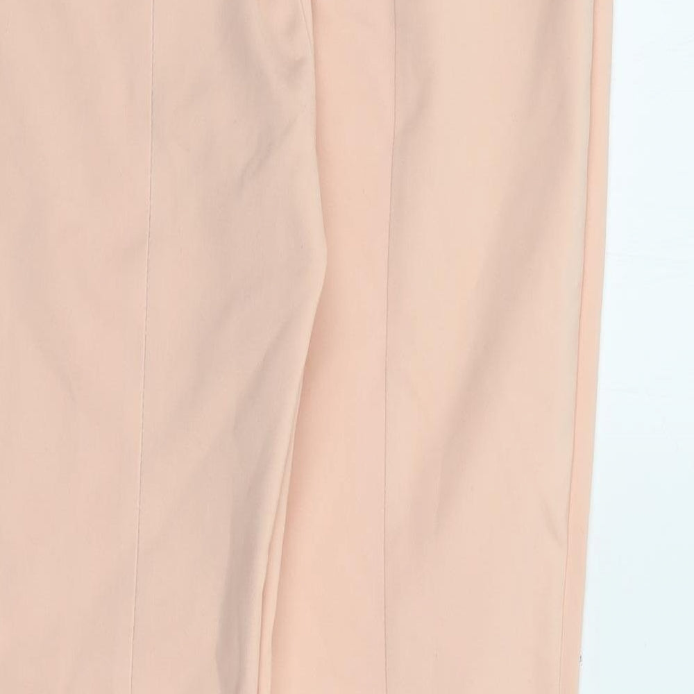 Zara Womens Pink Polyester Trousers Size M L27 in Regular Zip