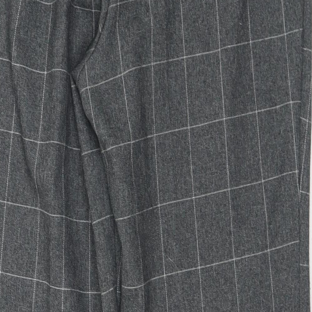 Gerard Womens Grey Check Polyester Trousers Size 12 L28 in Regular