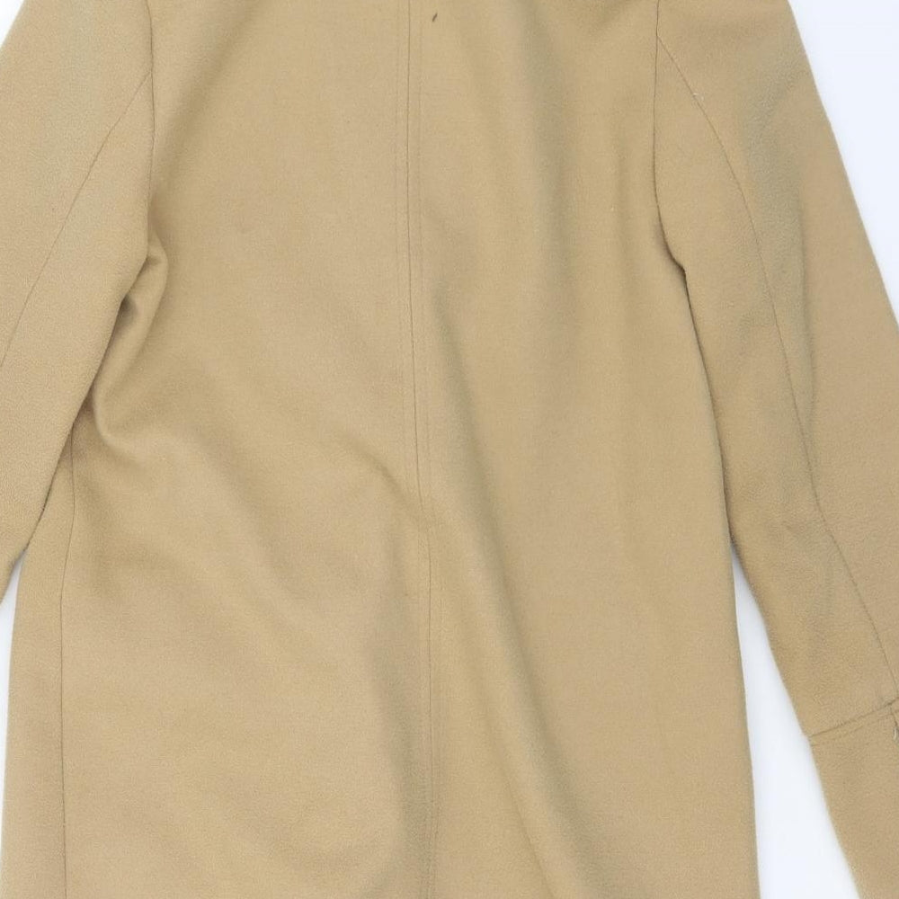 Topshop Womens Beige Pea Coat Coat Size 8 Snap