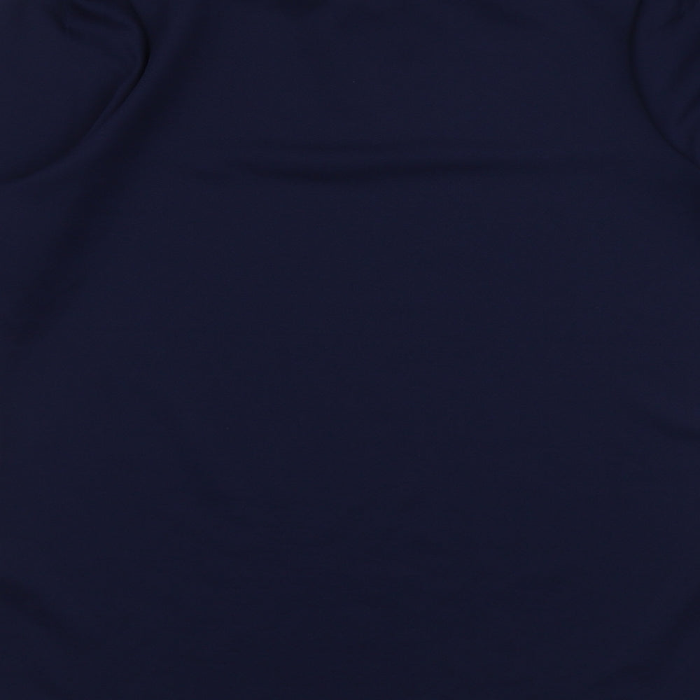 Savida Womens Blue Polyester Basic Blouse Size S Round Neck