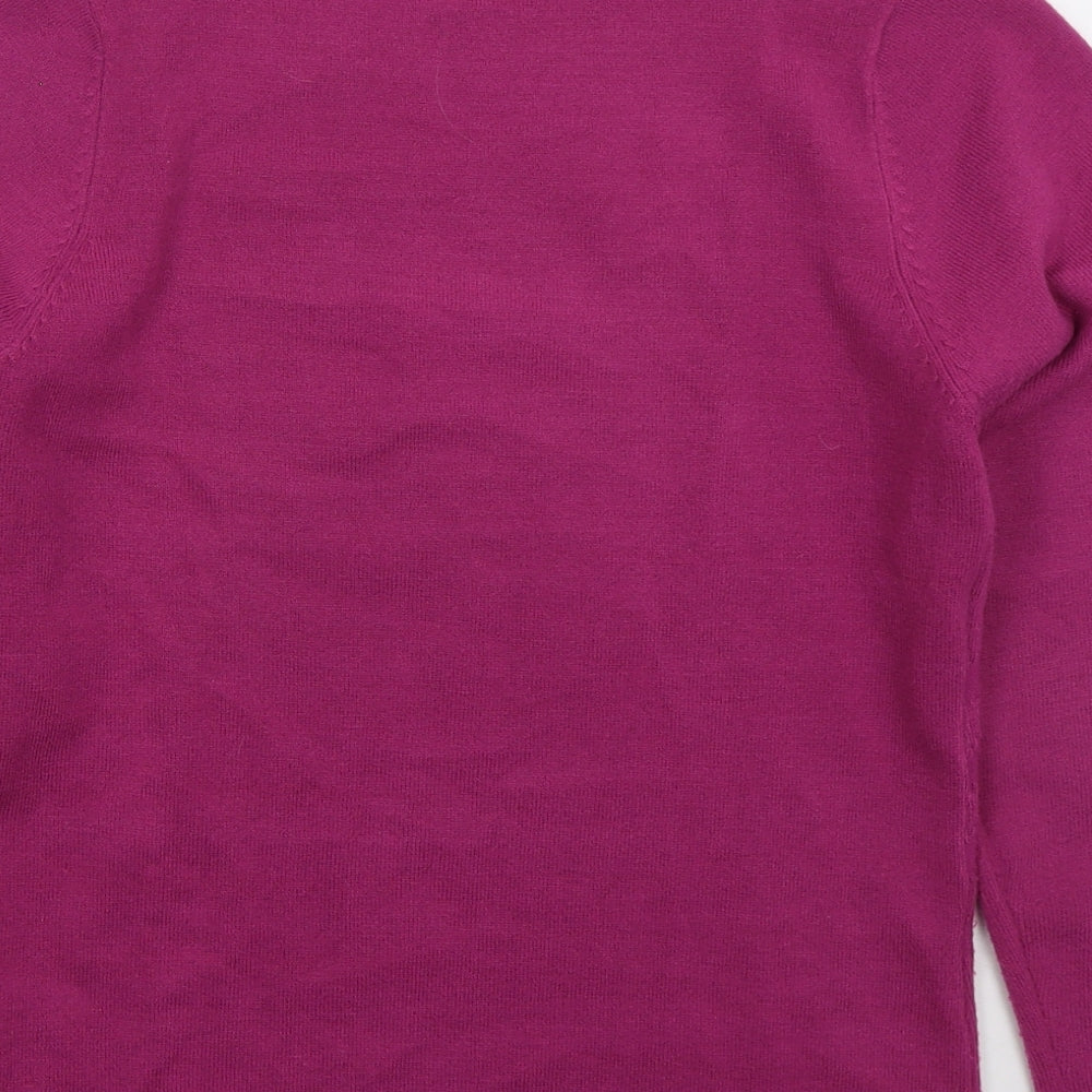 Fabrizio Womens Pink Mock Neck Acrylic Pullover Jumper Size M