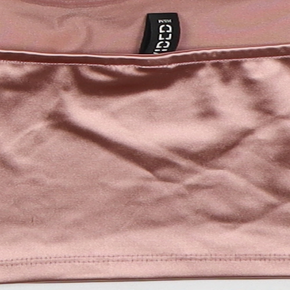 H&M Womens Pink Polyester Cropped Tank Size S Round Neck