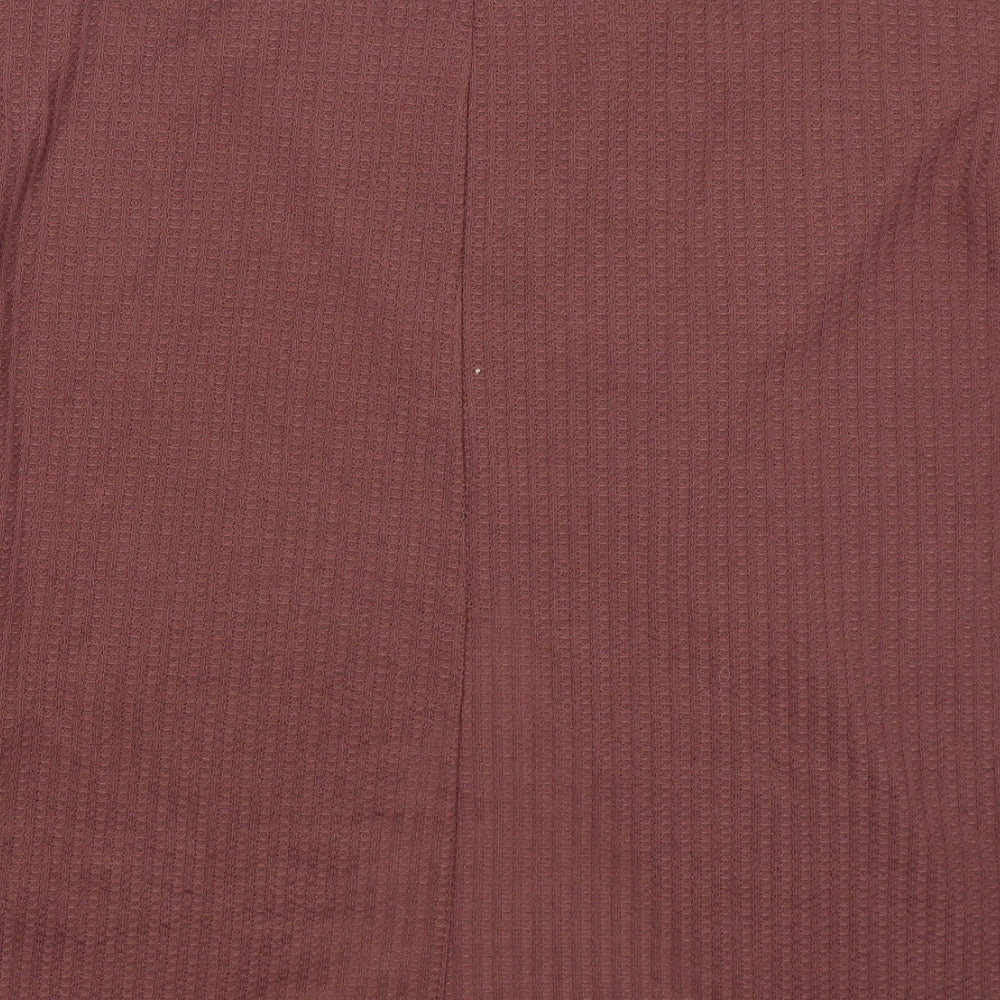 Shien Womens Pink Roll Neck Cotton Pullover Jumper Size L