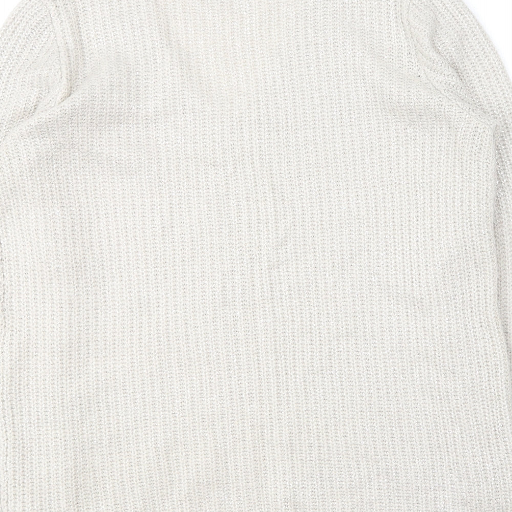 Papaya Womens Beige V-Neck Acrylic Pullover Jumper Size M