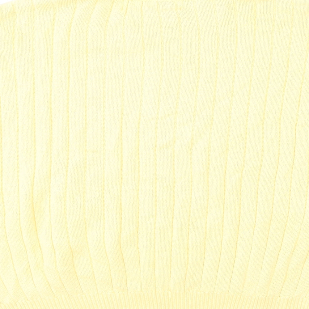 Compliments Womens Yellow Round Neck Cotton Pullover Jumper Size M