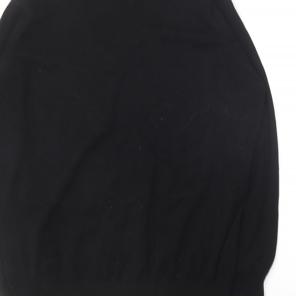 Premier Womens Black Round Neck Cotton Pullover Jumper Size 18