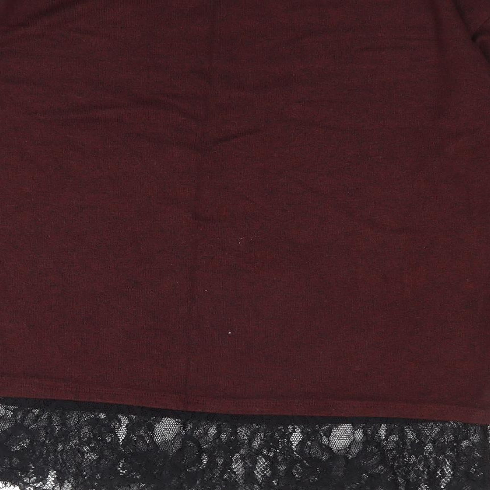 F&F Womens Red Round Neck Viscose Pullover Jumper Size 10