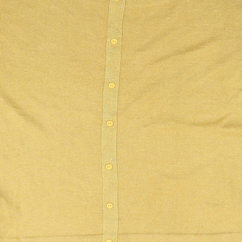 NEXT Womens Yellow Round Neck Viscose Pullover Jumper Size 12