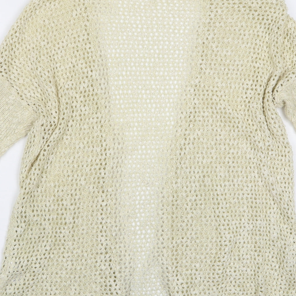 Dorothy Perkins Womens Beige V-Neck Cotton Cardigan Jumper Size M