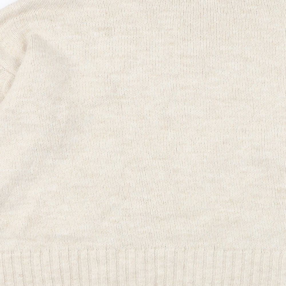Very Womens Beige Round Neck Acrylic Pullover Jumper Size L