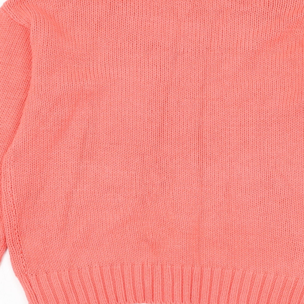 Dorothy Perkins Womens Pink Round Neck Cotton Pullover Jumper Size 8