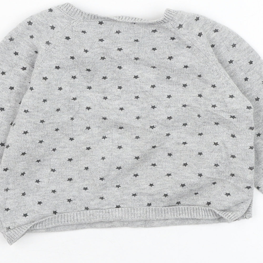 Matalan Girls Grey Cotton Pullover Jumper Size 6-9 Months Pullover - Star