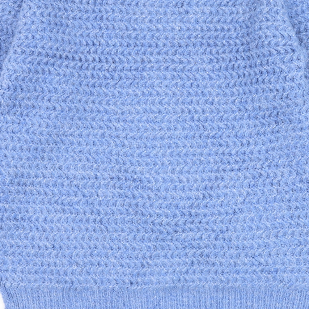 Missguided Womens Blue Round Neck Acrylic Pullover Jumper Size 6