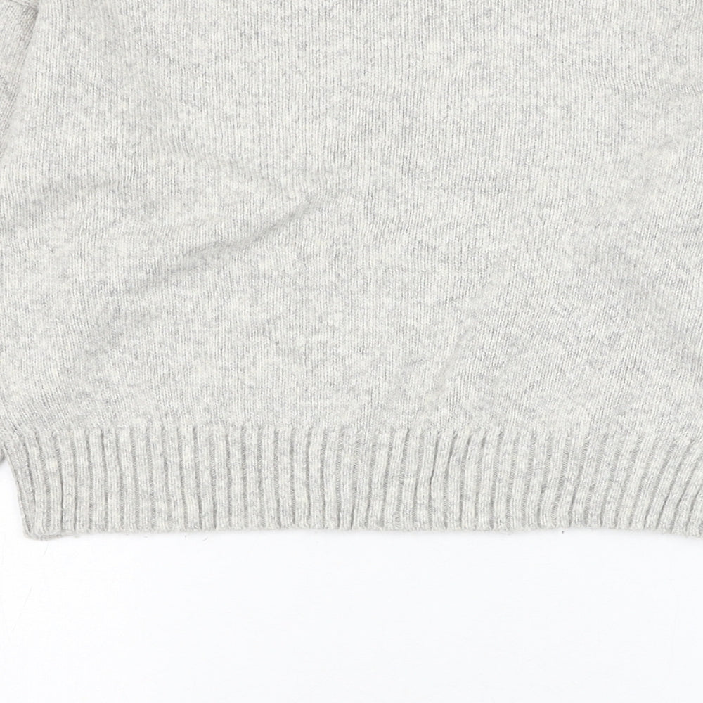 New Look Womens Grey Round Neck Acrylic Pullover Jumper Size S