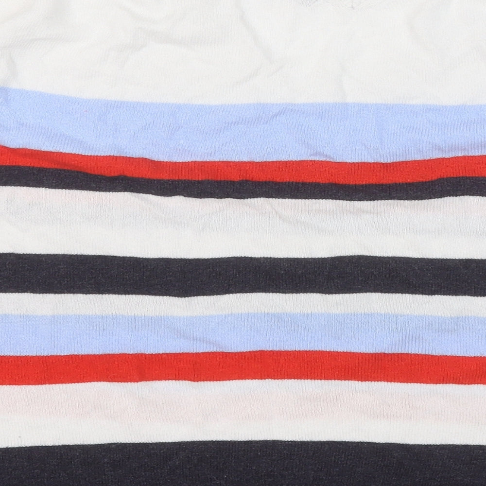 Marks & Spencer Womens Multicoloured Round Neck Striped Viscose Pullover Jumper Size 14