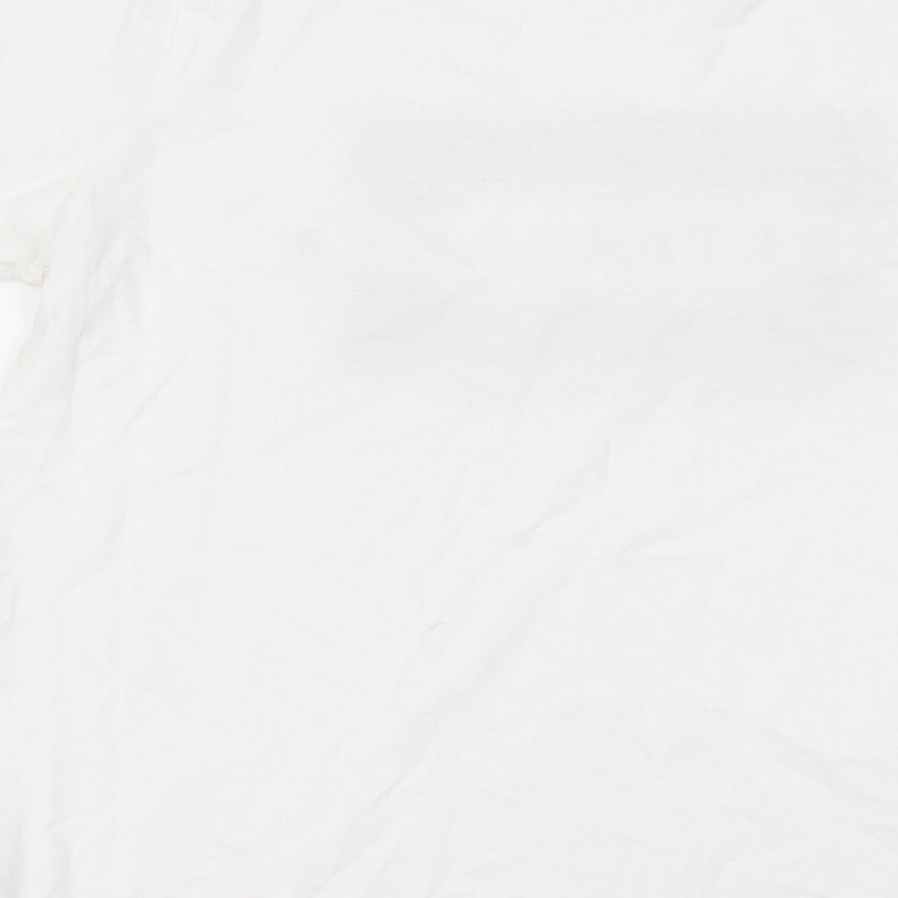 New Look Womens White Cotton Basic T-Shirt Size 10 Round Neck - New York City Heartbreaker