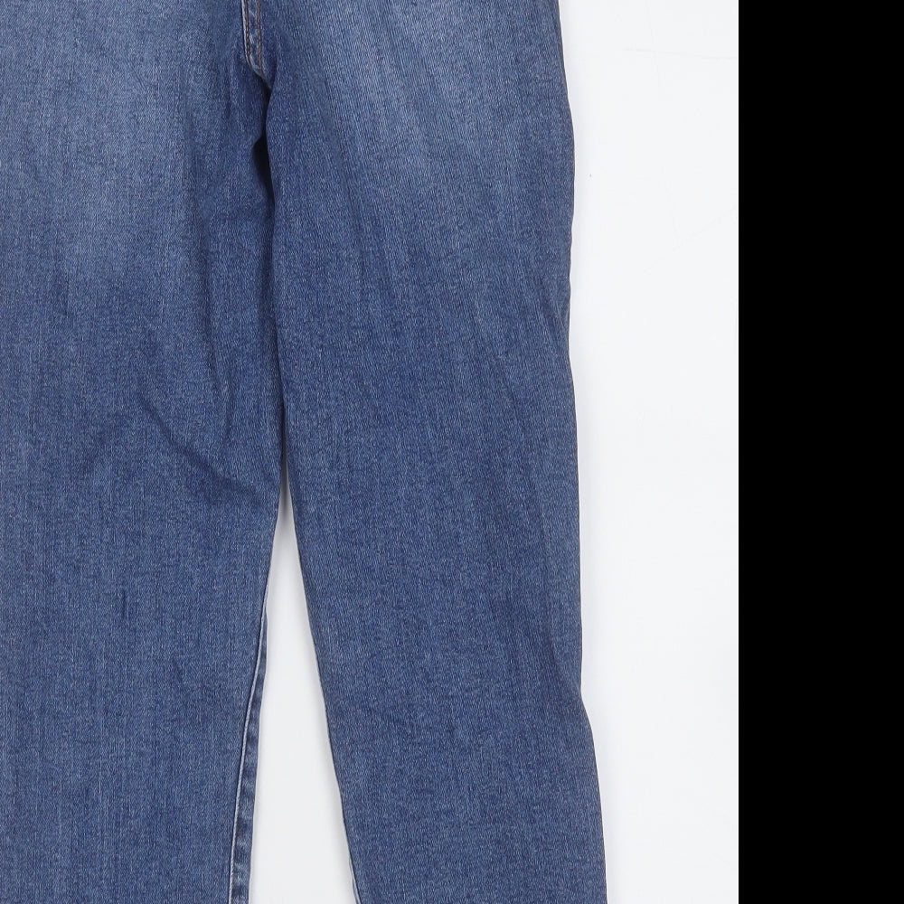 Papaya Womens Blue Cotton Straight Jeans Size 10 L24 in Regular