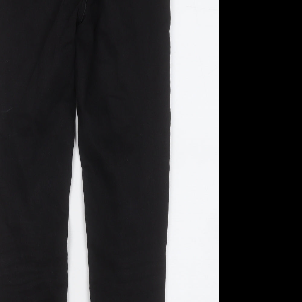 New Look Womens Black Cotton Straight Jeans Size 10 L24 in Regular