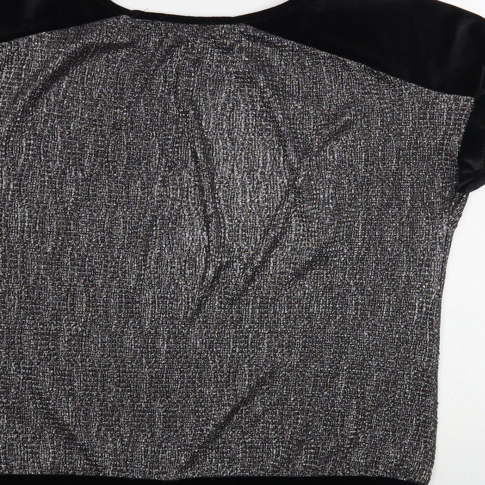 Oasis Womens Silver Polyester Basic Blouse Size XS Boat Neck