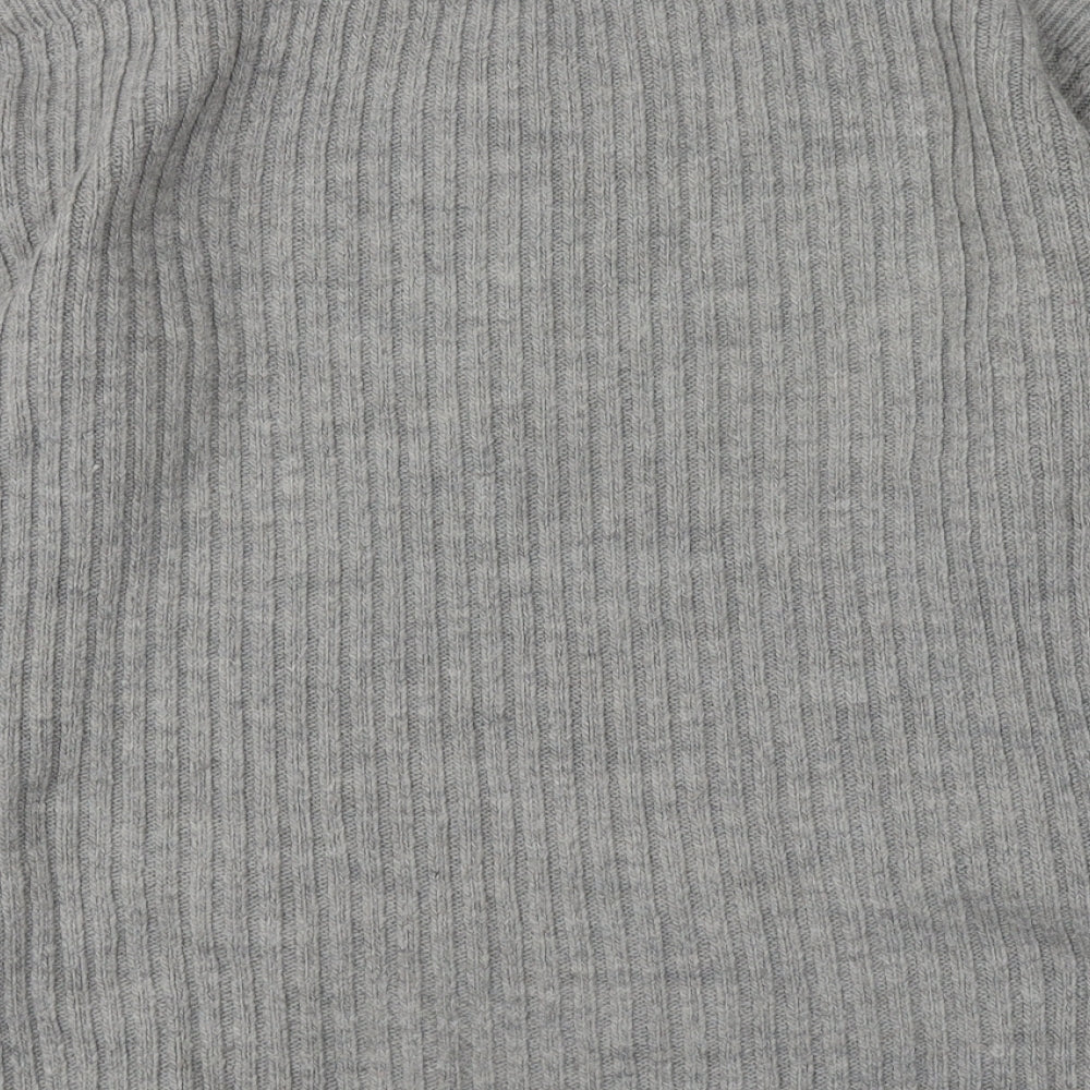 Dorothy Perkins Womens Grey Round Neck Acrylic Pullover Jumper Size 10