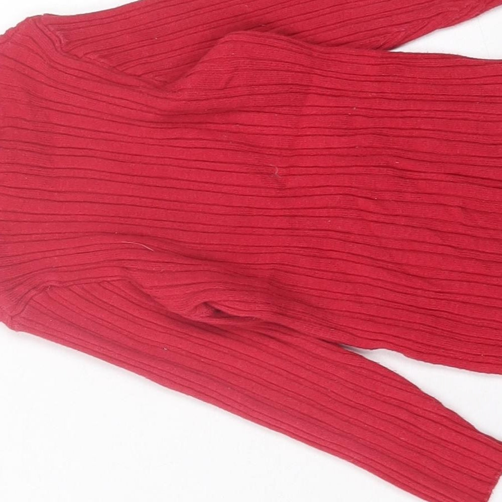 Nutmeg Girls Red Cotton Basic Casual Size 2 Years High Neck Pullover