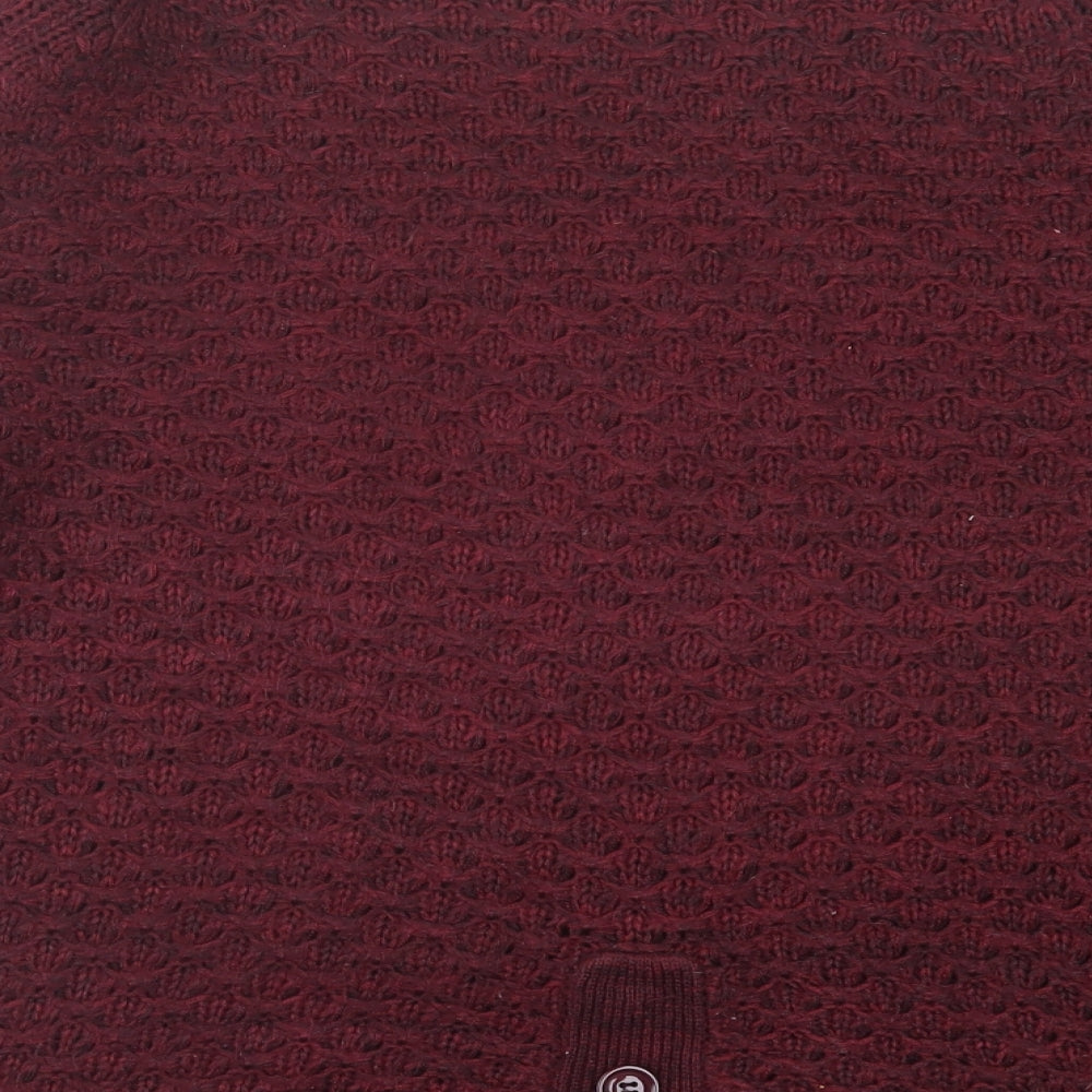 New Look Womens Purple Crew Neck Acrylic Pullover Jumper Size M